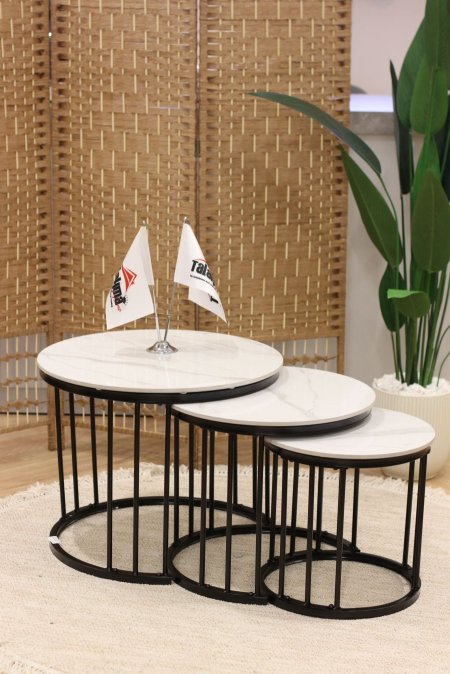 طاولة جرانيت ثلاثية متداخلة